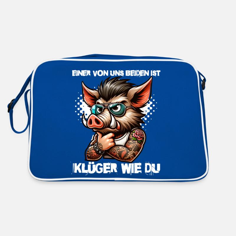 Lustiger Einer von uns beiden ist klüger als du Retro Tasche