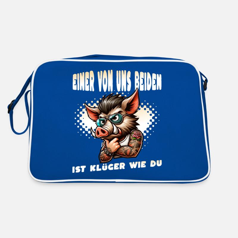 Lustiger Einer von uns beiden ist klüger als du Retro Tasche