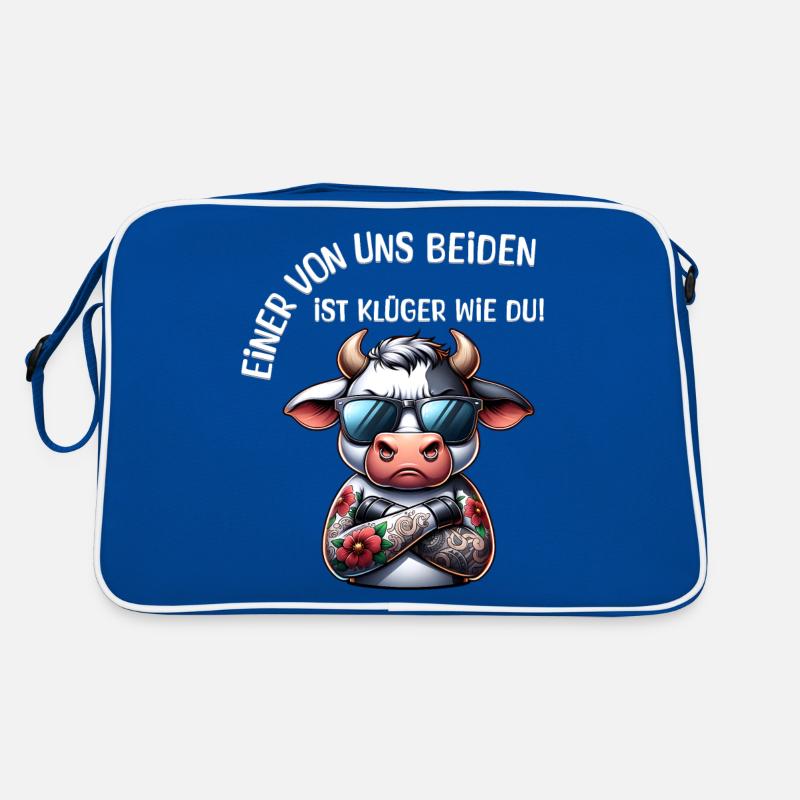 Lustiger Einer von uns beiden ist klüger als du Retro Tasche