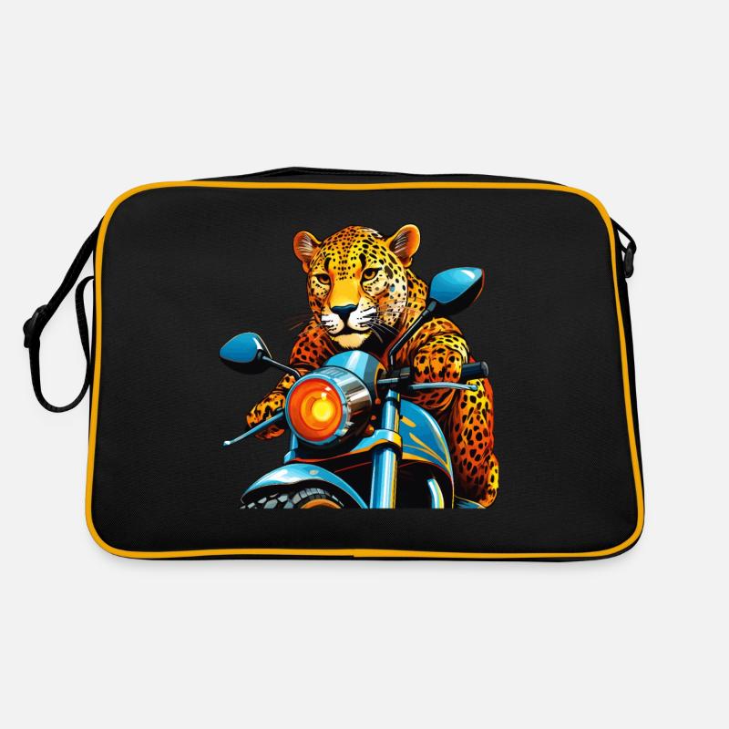 LEOPARD MOTORRAD - Retro Tasche - Schwarz/Gold