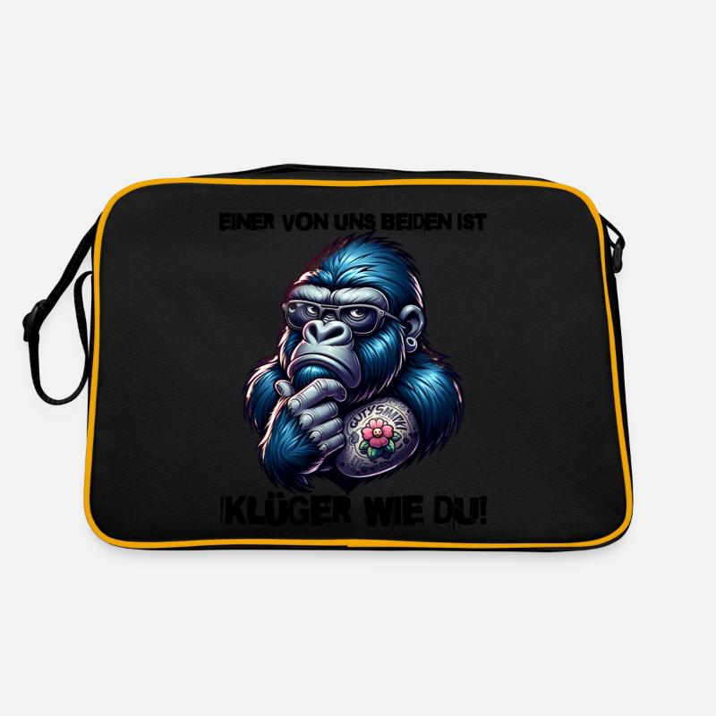 Lustiger Einer von uns beiden ist klüger als du Retro Tasche