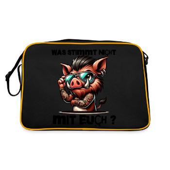 I hate people - What's wrong with you - Retro Bag - black/gold - Back