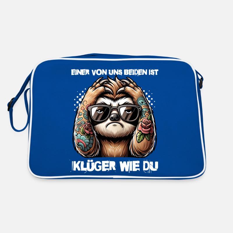 Lustiger Einer von uns beiden ist klüger als du Retro Tasche