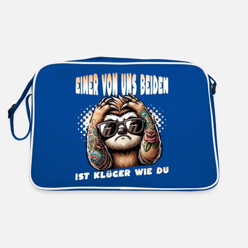Lustiger Einer von uns beiden ist klüger als du Retro Tasche