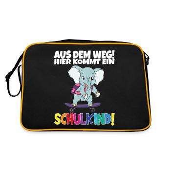 Écolier 2024 entrant à l'école - Sac Retro - noir/or - Dos