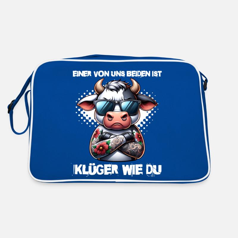 Lustiger Einer von uns beiden ist klüger als du Retro Tasche