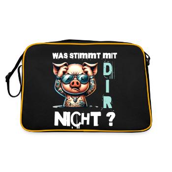 I hate people - What's wrong with you - Retro Bag - black/gold - Back
