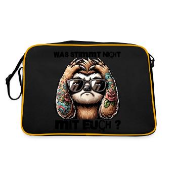 I hate people - What's wrong with you - Retro Bag - black/gold - Back