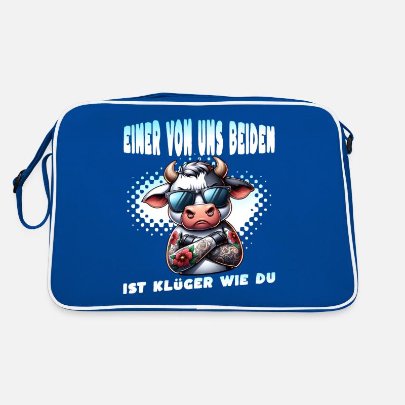 Lustiger Einer von uns beiden ist klüger als du Retro Tasche