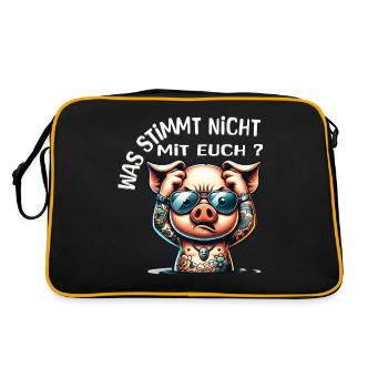 I hate people - What's wrong with you - Retro Bag - black/gold - Back