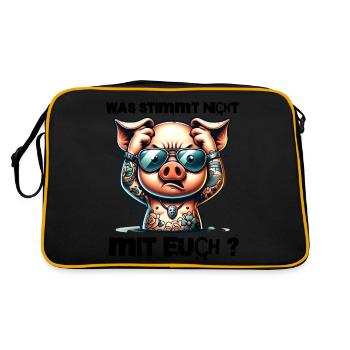I hate people - What's wrong with you - Retro Bag - black/gold - Back