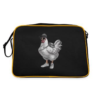 Poulet hip-hop cool avec lunettes de soleil et baskets - Sac Retro - noir/or - Dos