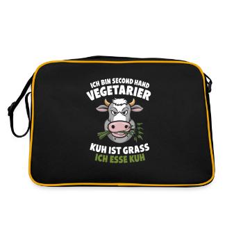 I'm Second Hand Vegetarian Cow Is Grass I - Retro Bag - black/gold - Back