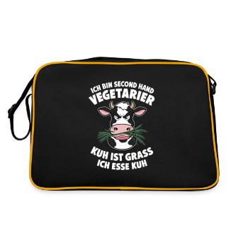 I'm Second Hand Vegetarian Cow Is Grass I - Retro Bag - black/gold - Back