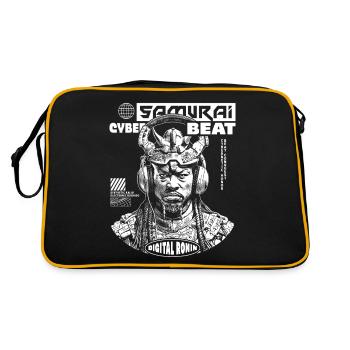 Samurai Tech: Musik T-Shirt für Sci-Fi-Fans - Retro Tasche - Schwarz/Gold - Hinten
