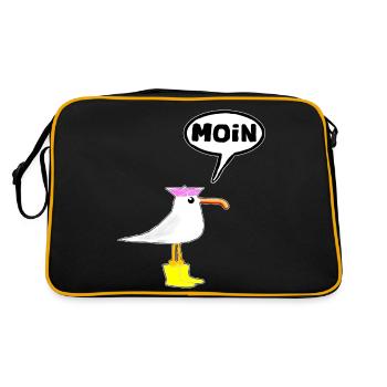Moin Seagull Bottes Speech Bubble Femmes Bottes en caoutchouc - Sac Retro - noir/or - Dos