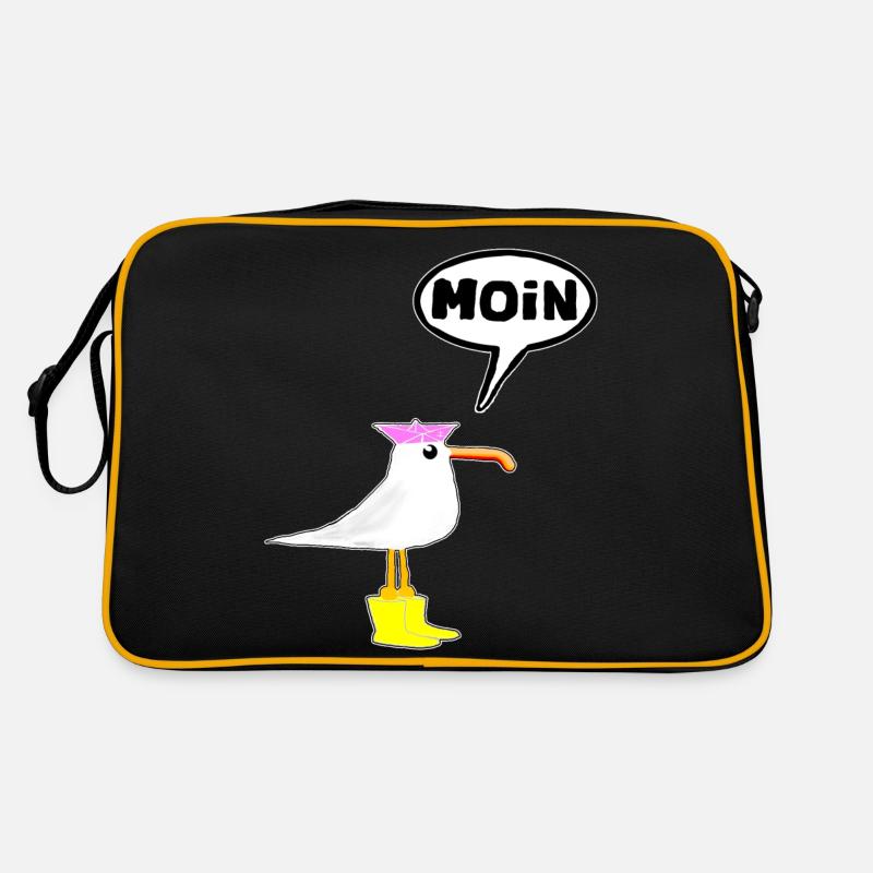 Moin Seagull Bottes Speech Bubble Femmes Bottes en caoutchouc Sac Retro