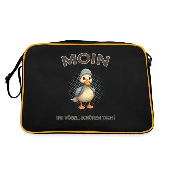 Moin you oiseaux belle tachyère - Sac Retro - noir/or - Dos
