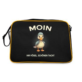 Moin you oiseaux belle tachyère - Sac Retro - noir/or - Dos