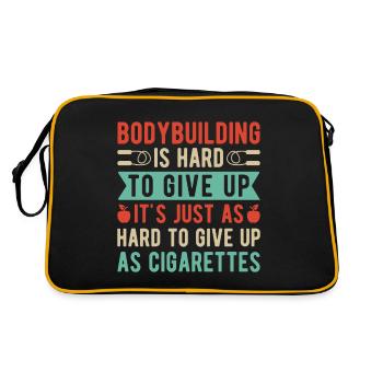 Fitness Motivation Bodybuilder Is Hard To Give Up - Retro Tasche - Schwarz/Gold - Hinten