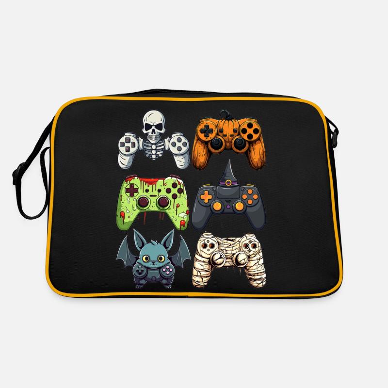 Halloween Gaming Controllers Witch Zombie Mummy - Retro Tasche - Schwarz/Gold