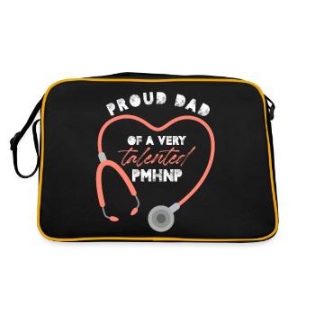 Proud Dad Of A Very Talented Pmhnp Psychiatric - Retro Tasche - Schwarz/Gold - Hinten