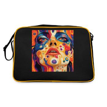 Visage psychédélique coloré - Sac Retro - noir/or - Dos