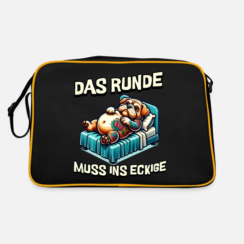 Bin Müde somit muss das runde ins Eckige Schlafen Retro Tasche