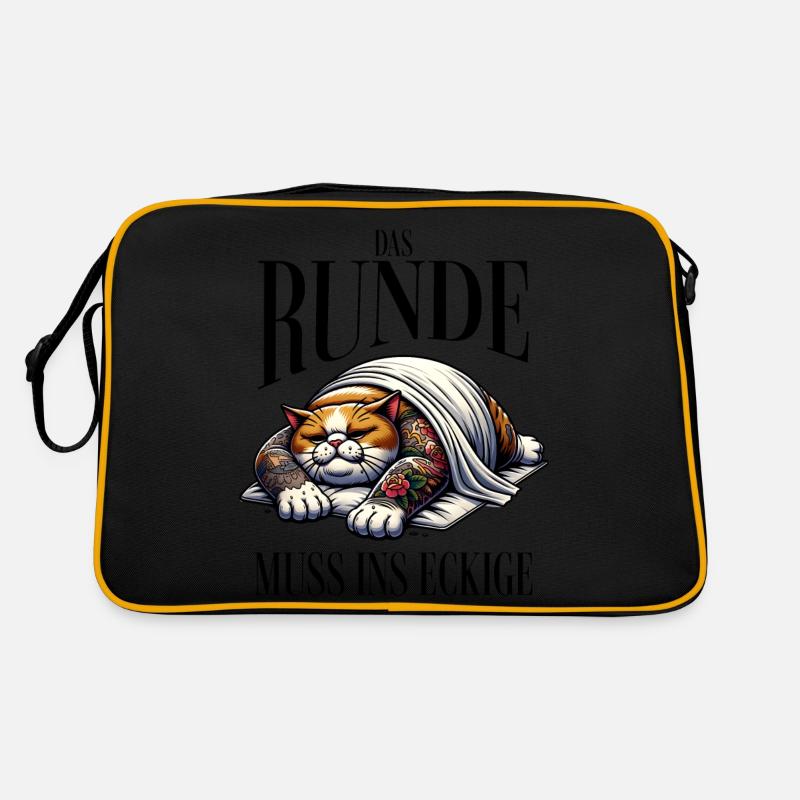 Bin Müde somit muss das runde ins Eckige Schlafen Retro Tasche