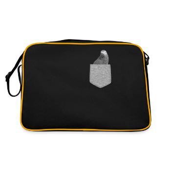 Fake Pocket Afrikanischer Grauer Papagei Lustiger Vogel Neuheit - Retro Tasche - Schwarz/Gold - Hinten