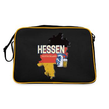 Hesse Allemagne Carte de l’État Souvenir - Sac Retro - noir/or - Dos