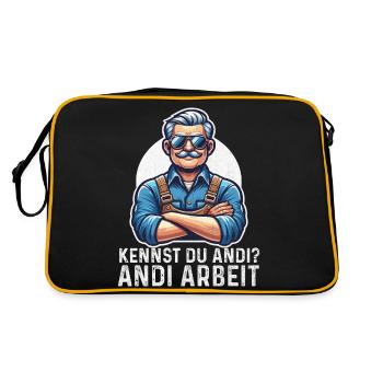 Handwerker Andi Arbeit Geschenk Sprüche Lustig - Retro Tasche - Schwarz/Gold - Hinten
