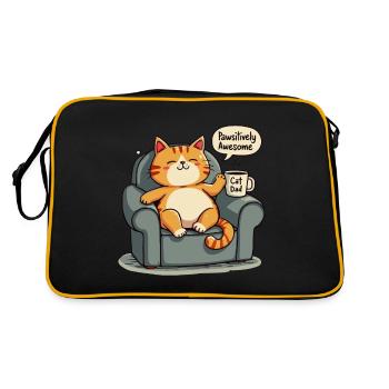 CAT DAD - Retro Bag - black/gold - Back