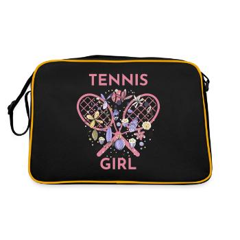 Tennis Girl Floral Heart - Retro Bag - black/gold - Back