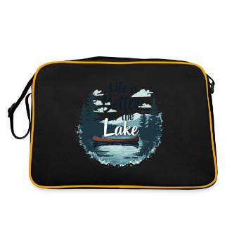 DAS LEBEN AM SEE IST BESSER - Retro Tasche - Schwarz/Gold - Hinten