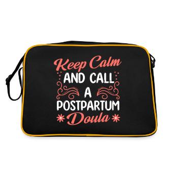 Keep calm and call a postpartum Doula - Retro Tasche - Schwarz/Gold - Hinten