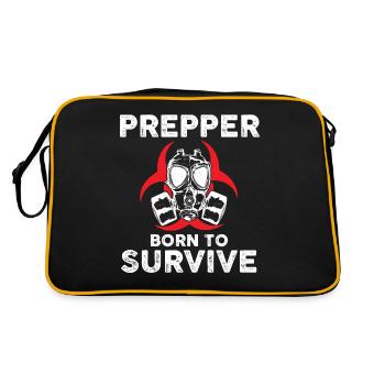 Prepper Born to survive - Retro Tasche - Schwarz/Gold - Hinten