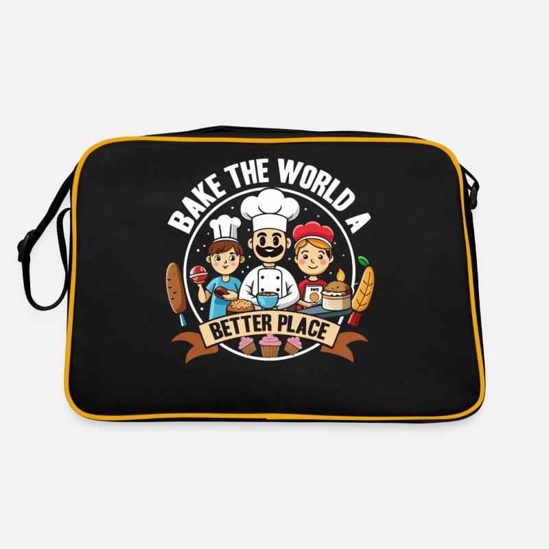 Backe die Welt zu einem besseren Ort Retro Tasche