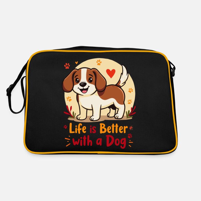 LIFE IS BETTER WITH A DOG Retro Bag