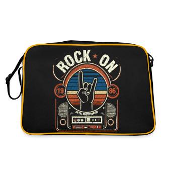 Rock sur le tee à la main corne symbole et ambiance métal - Sac Retro - noir/or - Dos