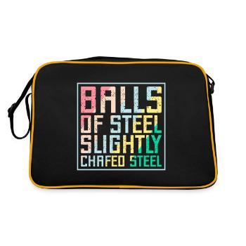 Balls Of Steel Slightly Balls Steel Pinball Gifts - Retro Bag - black/gold - Back