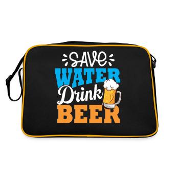 Save Water Drink Beer - Retro Bag - black/gold - Back