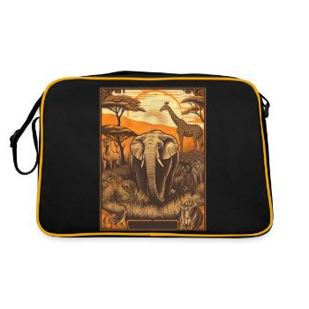 Les Animaux d'Afrique - Sac Retro - noir/or - Dos