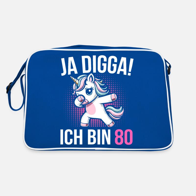 80. Geburtstag Frauen Einhorn Geschenk Retro Tasche