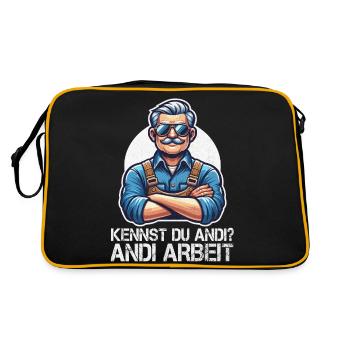 Handwerker Andi Arbeit Geschenk Sprüche Lustig - Retro Tasche - Schwarz/Gold - Hinten
