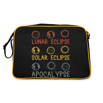 Solar Lunar Eclipse Apocalypse Celestial Event - Retro Bag - black/gold - Back