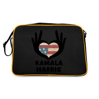 Kamala Harris Coeur Main - Sac Retro - noir/or - Dos
