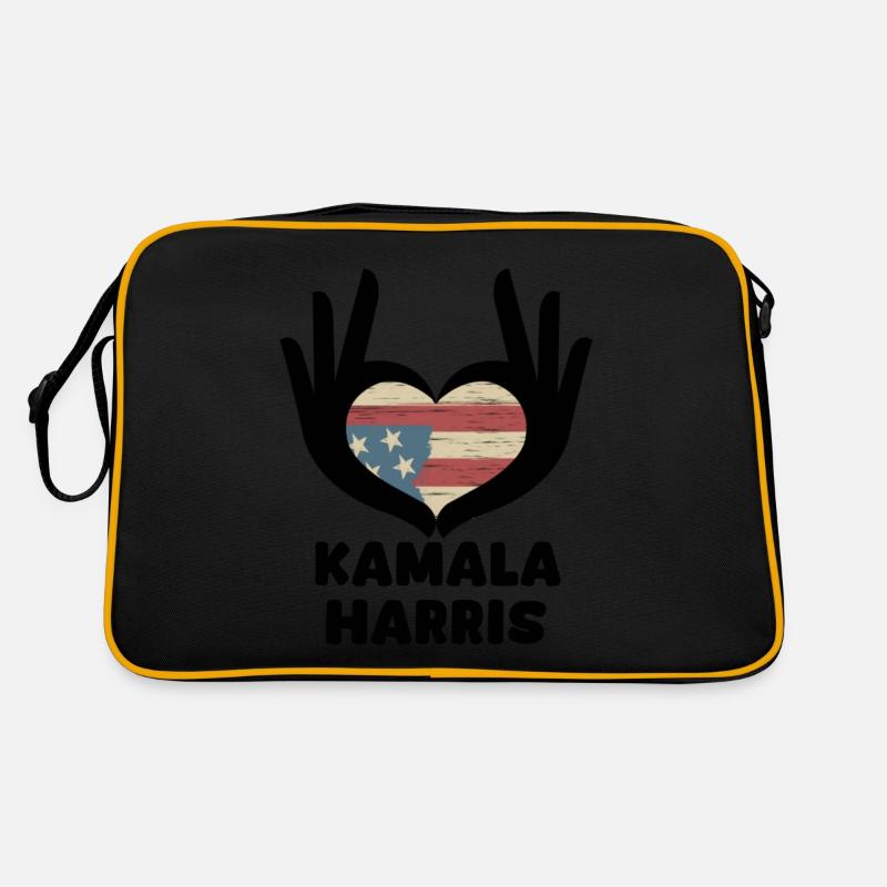 Kamala Harris Heart Hand Retro Bag