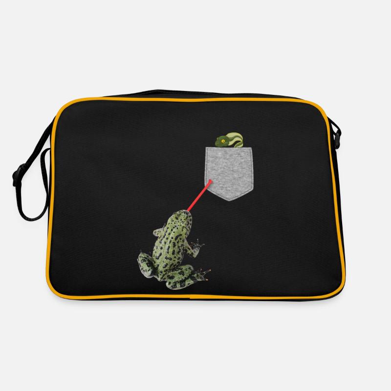 Langue de grenouille atteignant le têtard dans votre poche Sac Retro