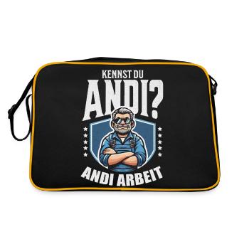 Handwerker Andi Arbeit Geschenk Sprüche Lustig - Retro Tasche - Schwarz/Gold - Hinten